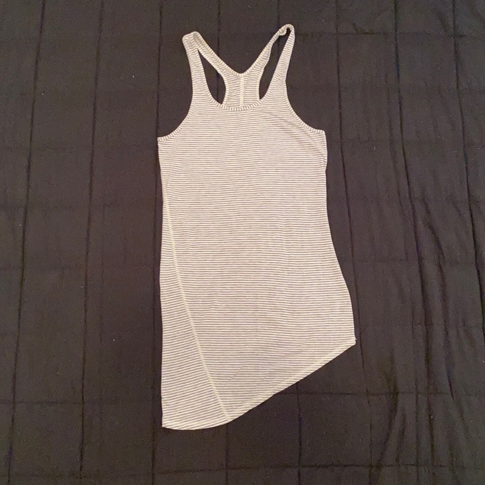 Lululemon grey and white striped racerback tank